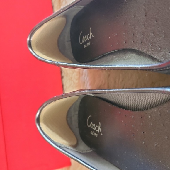 NWT IOB Coach August PGM Signature Indigo Metallic Ballet Flats - Picture 12 of 16